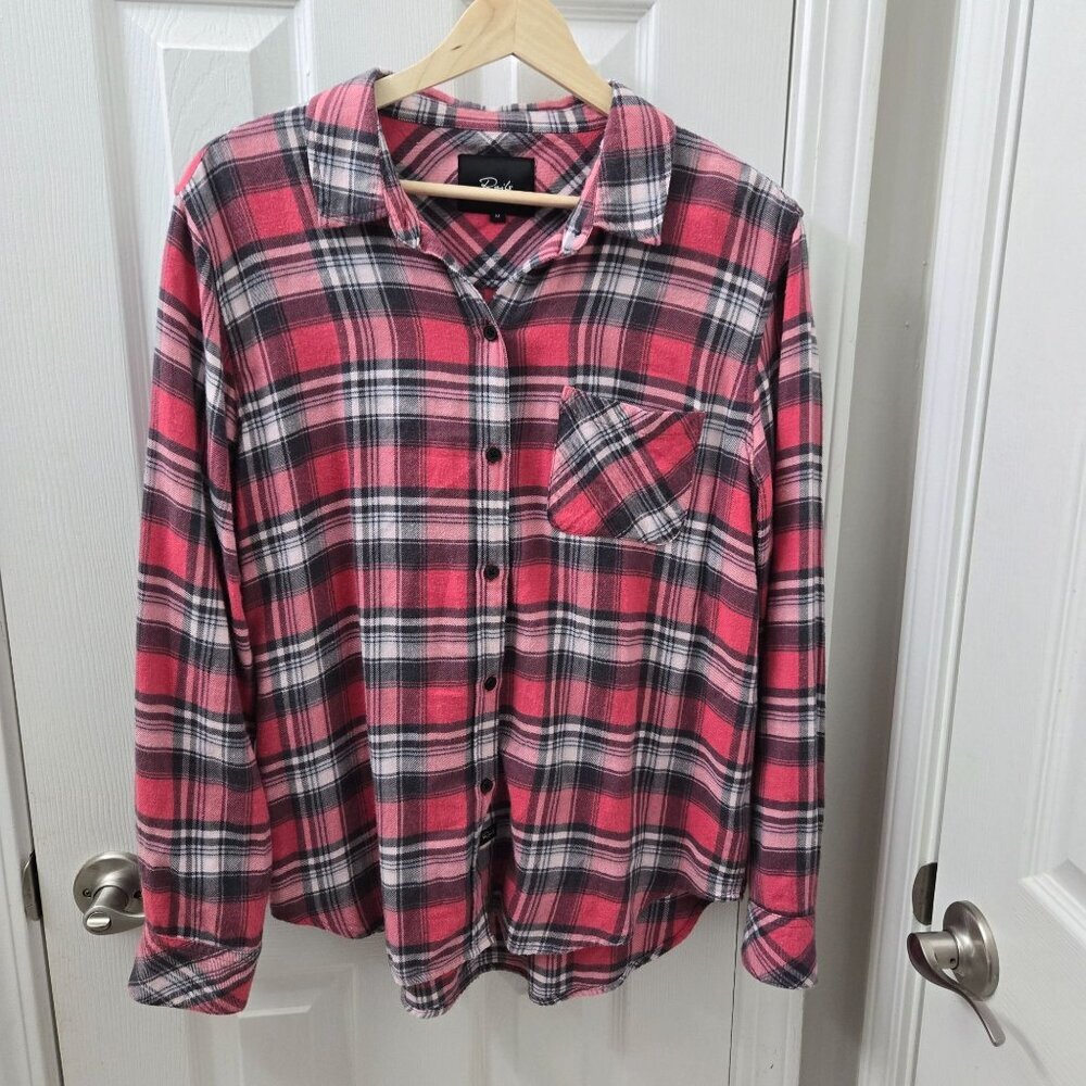 Rails Milo Button up Shirt Womens Medium Plaid Red Black‎ Cotton Casual